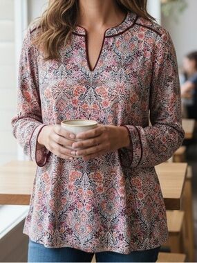 🌸 SALE J. Jill Multicolor Floral Blouse | Lightweight, Flowy & Effortless Sz M